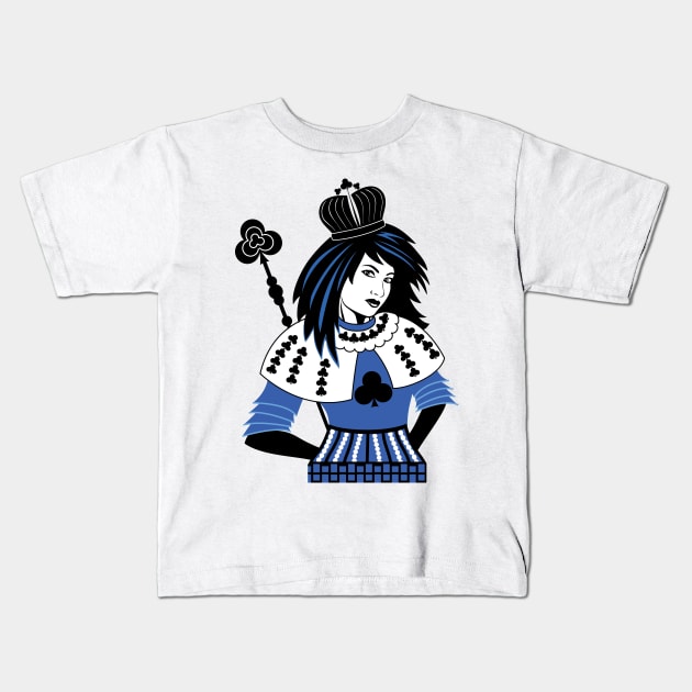 Queen of Clubs Kids T-Shirt by SWON Design